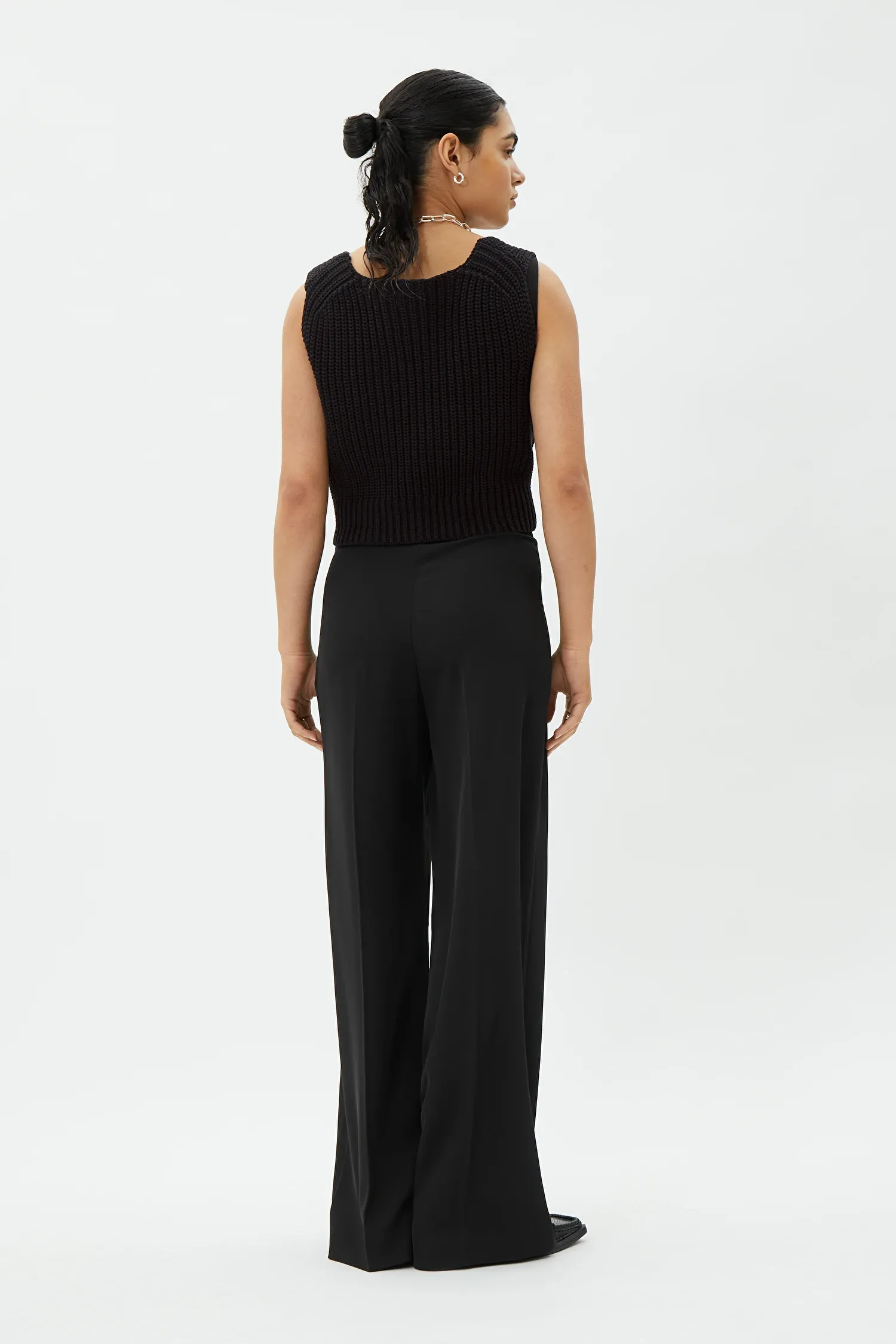 Black Poly Comfy Trouser