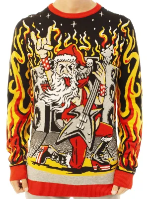 Heavy Metal Santa Ugly Christmas Sweater - Best Xmas Gifts For Him Or Her