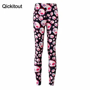 Hot sexy leggings Print Black white skull Leggings Women Legging Pants Leggings ladies Sour-Skulls colorfully design