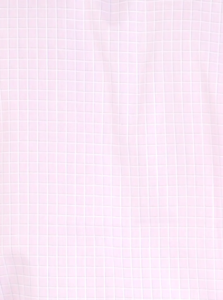 Light Pink Checked Regular Fit Formal Shirt | JadeBlue