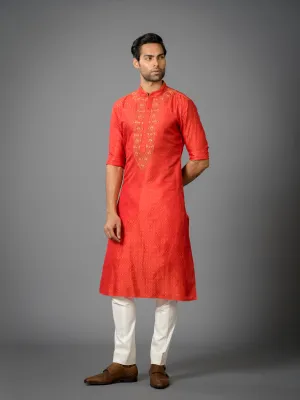 SAFFRON SOCIETY EMBROIDERED KURTA