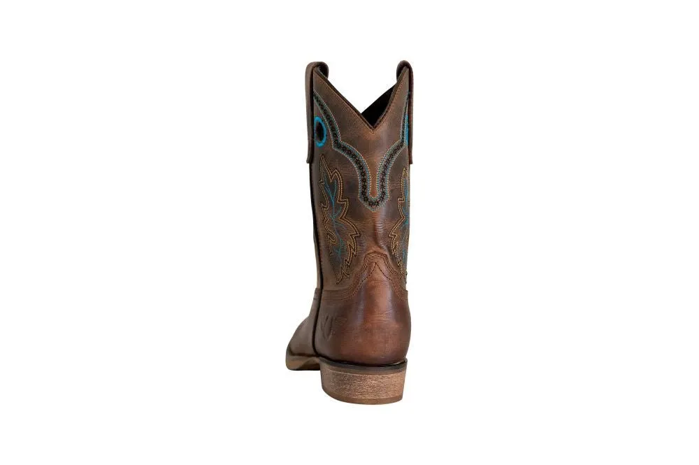 TuffRider Children Rushmore Oak Leaf Embroidered Square Toe Western Boots